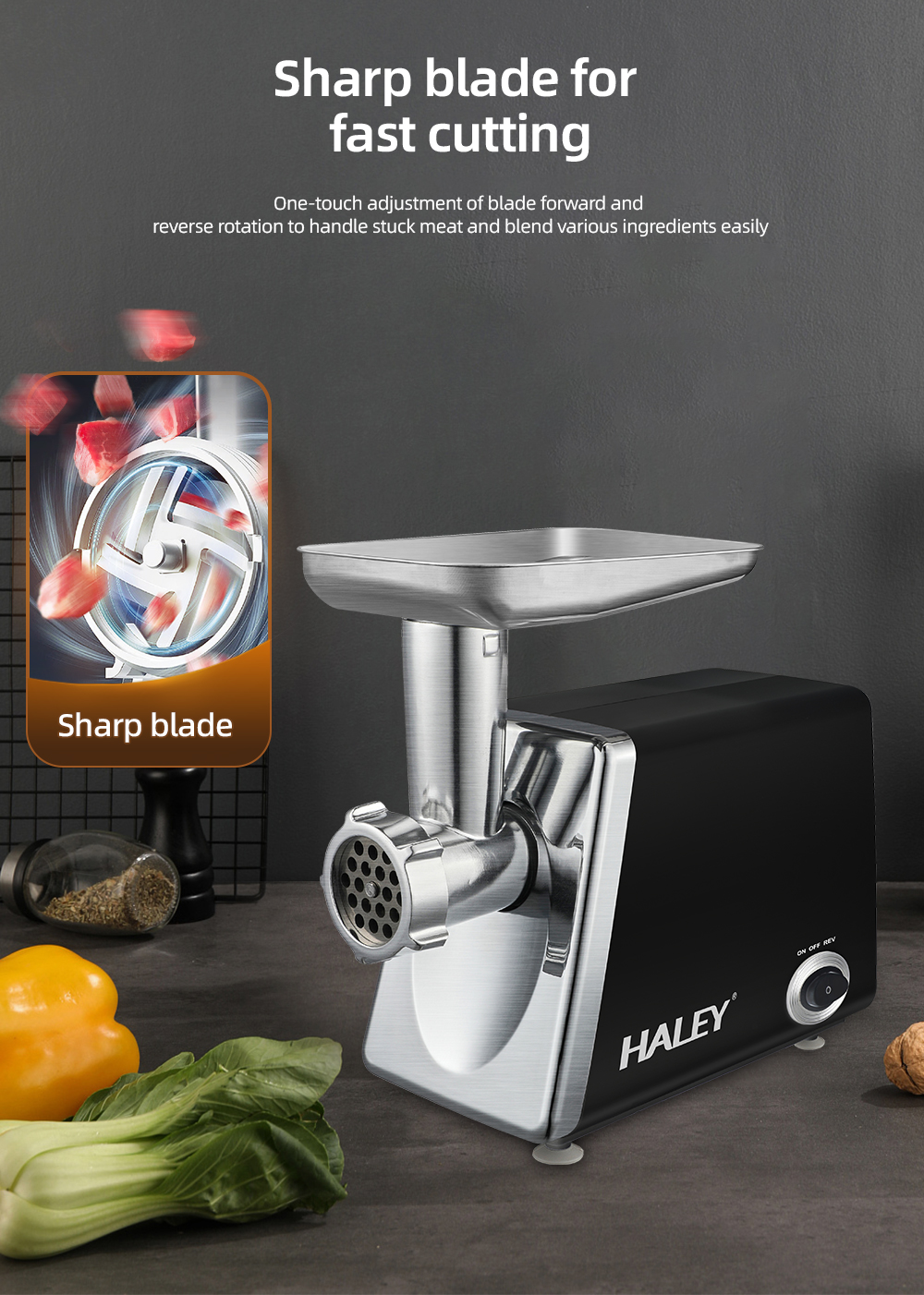 HALEY 3000W Electric Meat Grinder