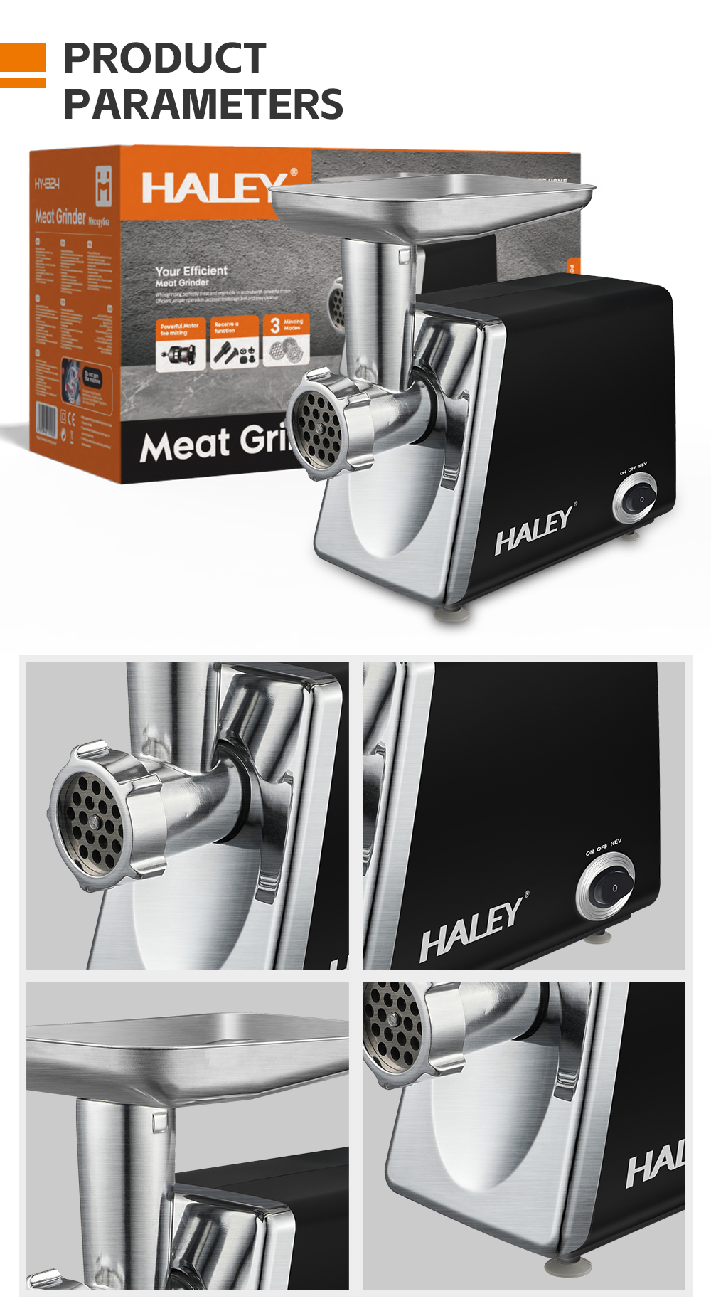HALEY 3000W Electric Meat Grinder