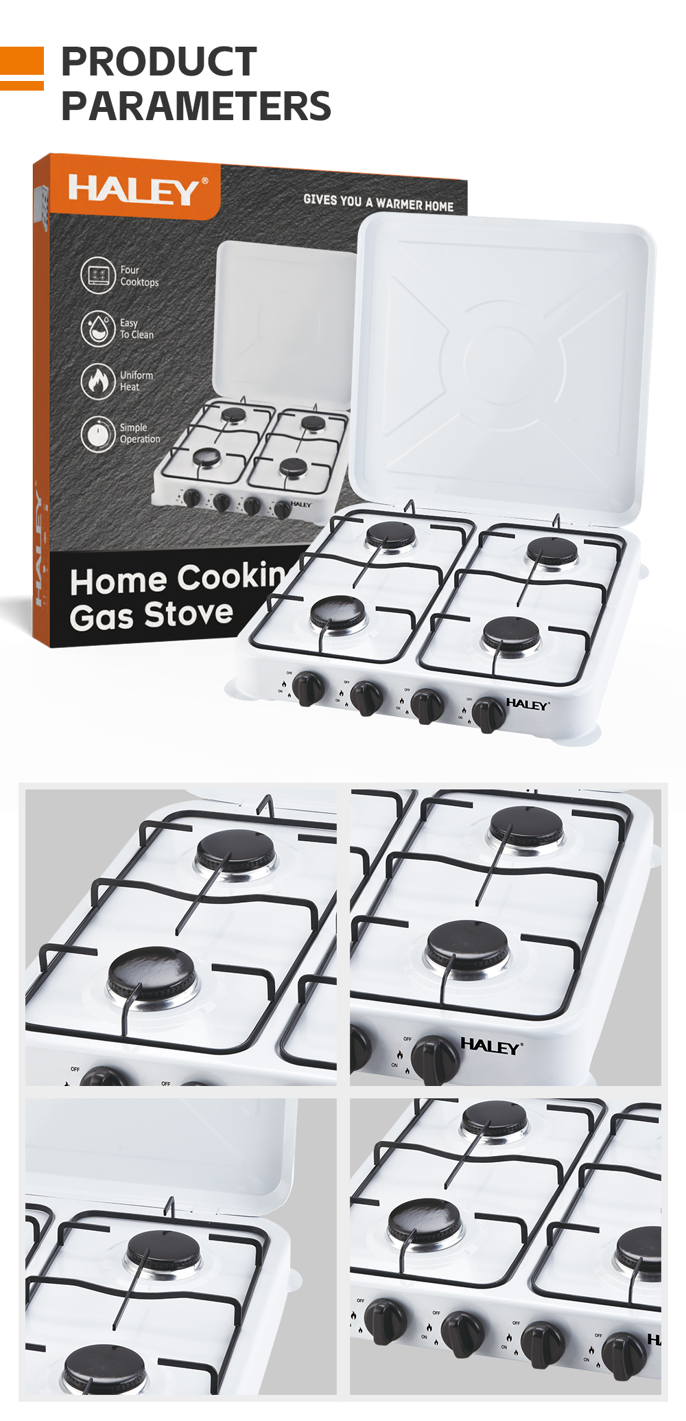HALEY 4 Burner European Gas Stove