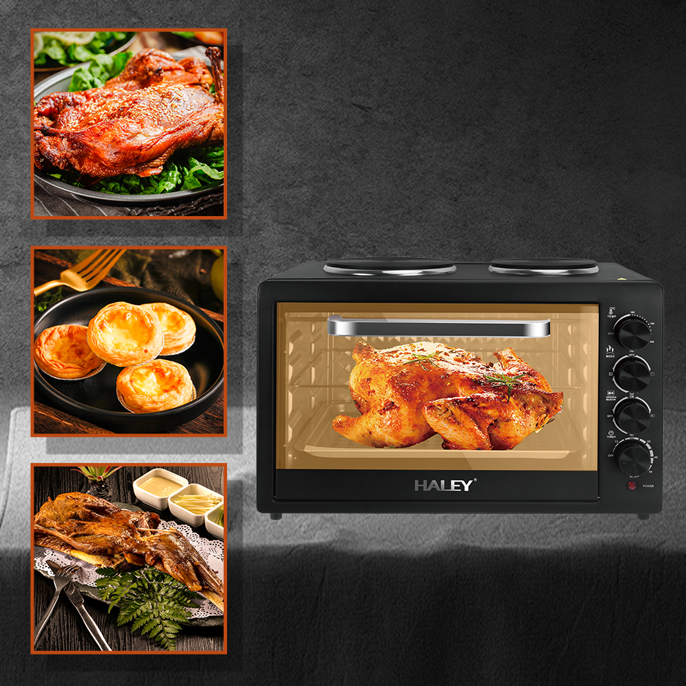 HALEY 48L Electric Oven with Dual Burners