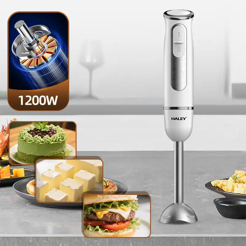 HALEY 1200W Hand Blender with Stainless Steel 4-Blade System