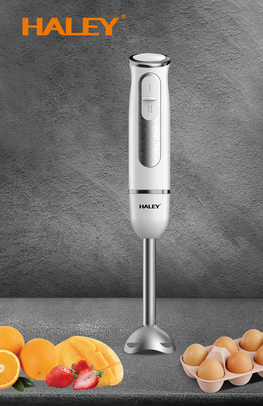 HALEY 1200W Hand Blender with Stainless Steel 4-Blade System