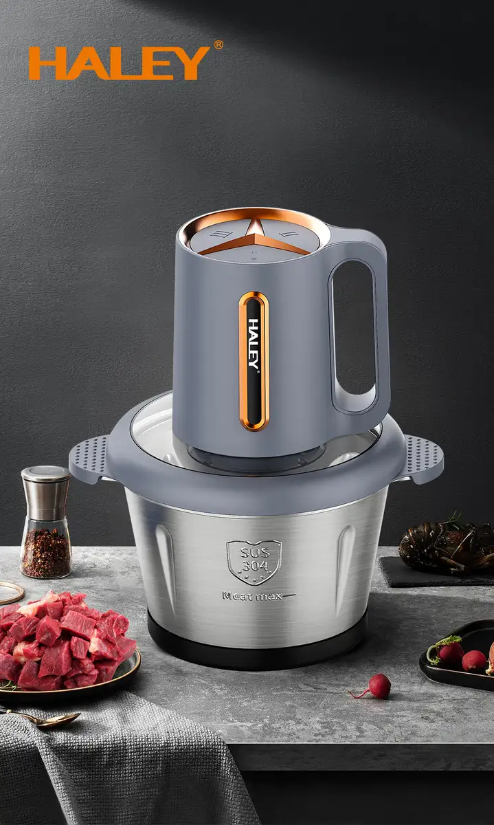 HALEY 2.0L Electric Food Chopper 1000W with Stainless Steel 4-Blade System