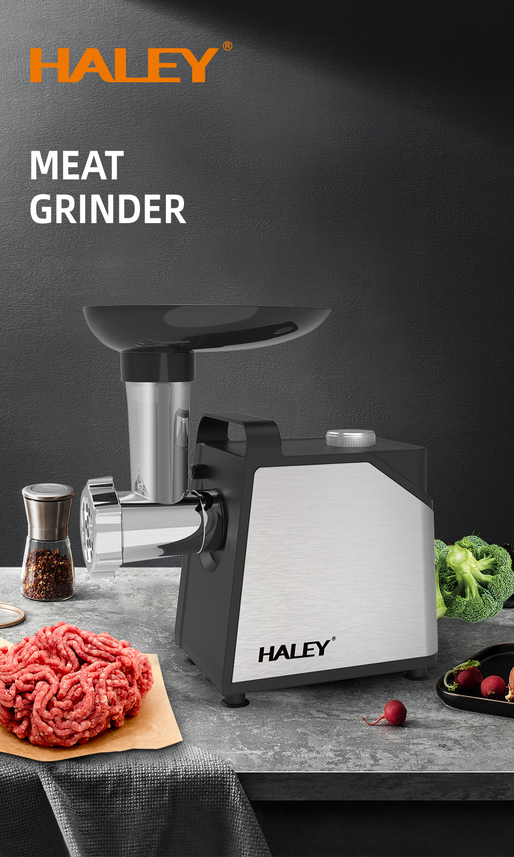 HALEY 3000W Heavy Duty Electric Meat Grinder