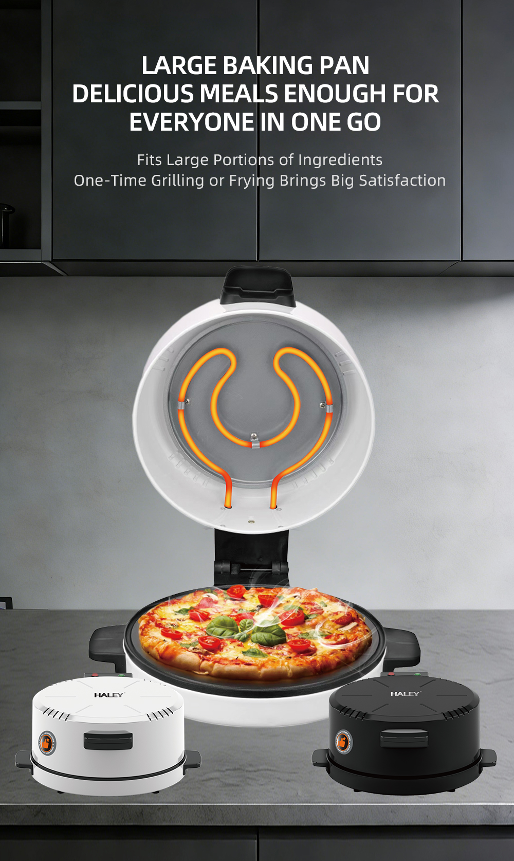 HALEY 30CM Arabic Bread Maker with Non-Stick Coating
