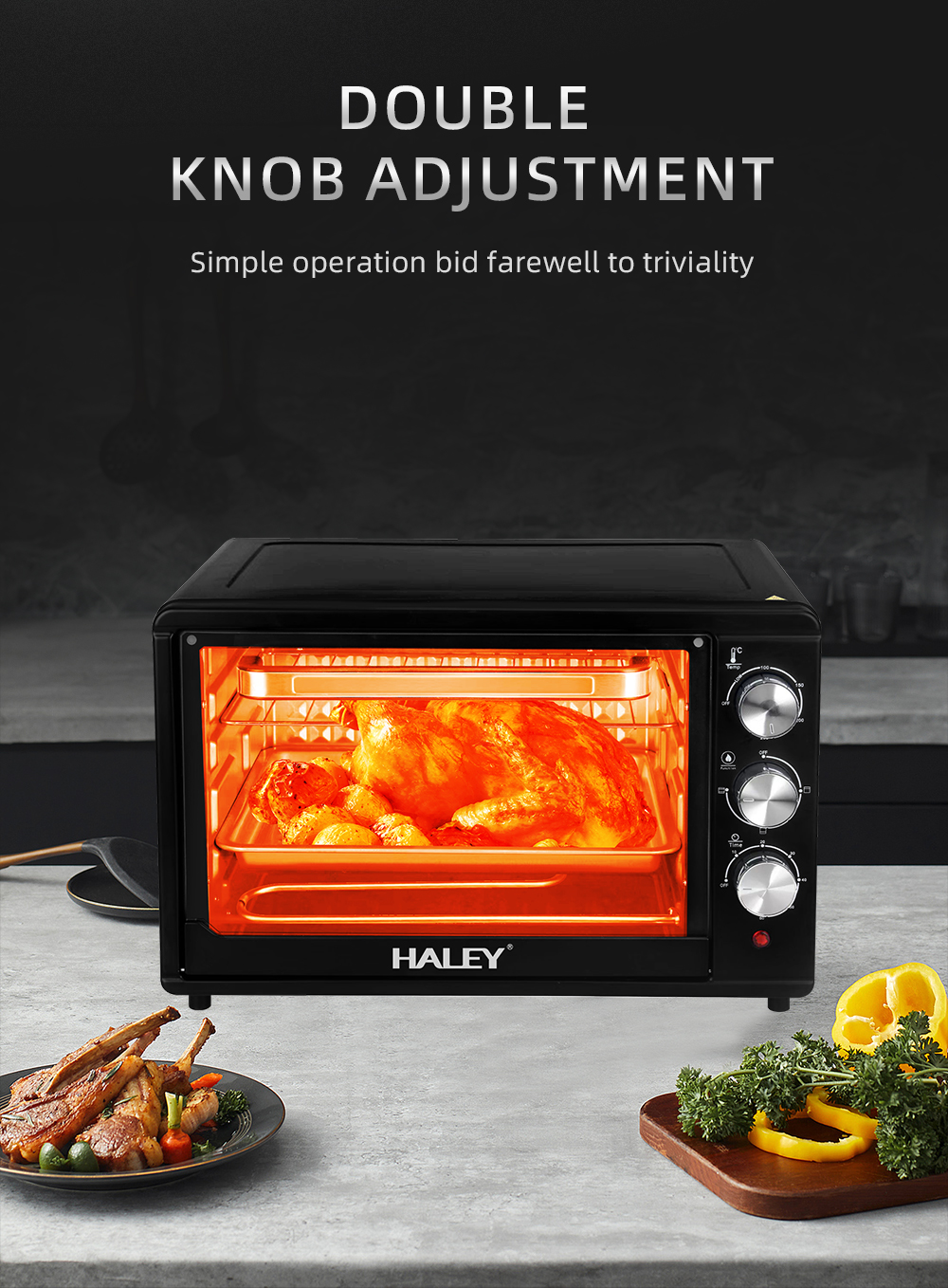 HALEY 48L Electric Oven with Adjustable Temperature Control