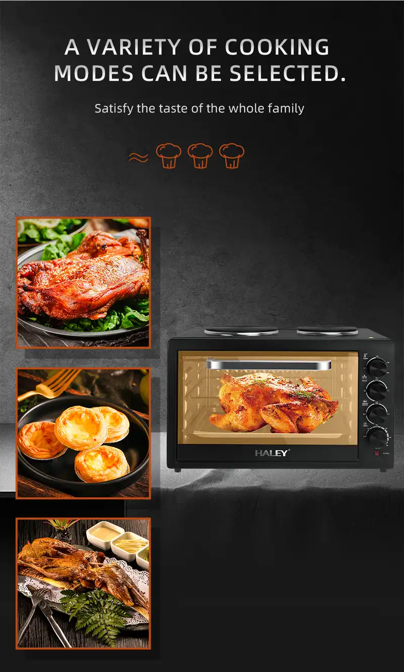 HALEY 48L Electric Oven with Dual Burners