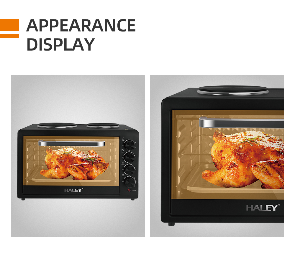 HALEY 48L Electric Oven with Dual Burners
