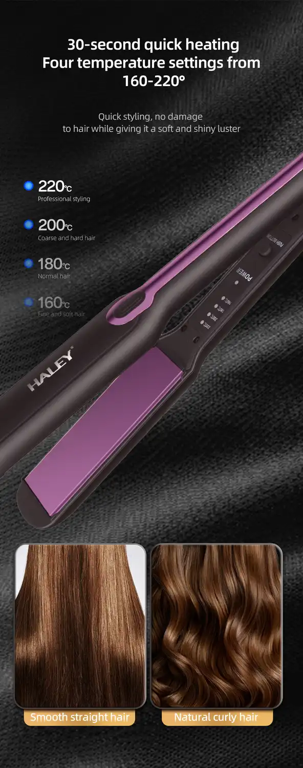 HALEY Hair Straightener with 4 Temperature Settings