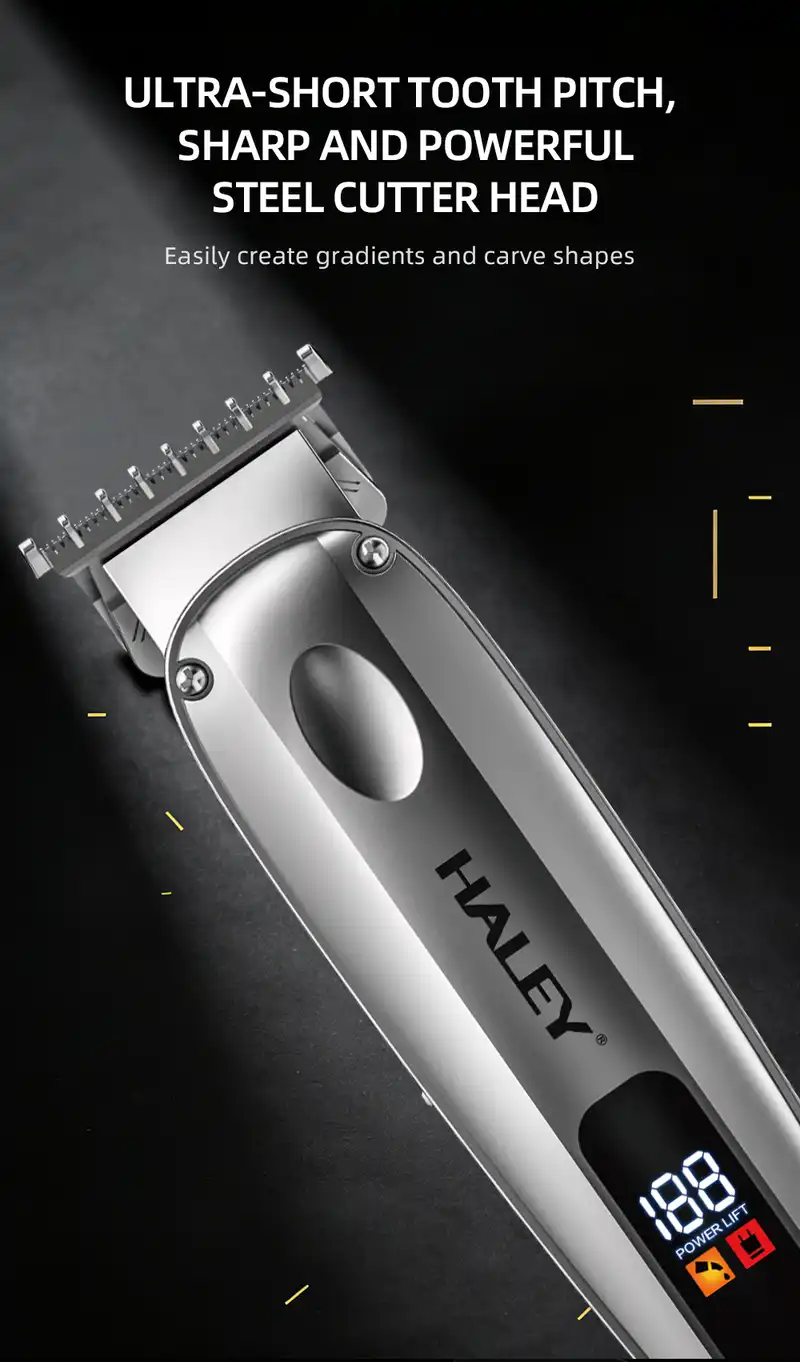 HALEY Professional Hair Clipper with 1300mAh Lithium Battery