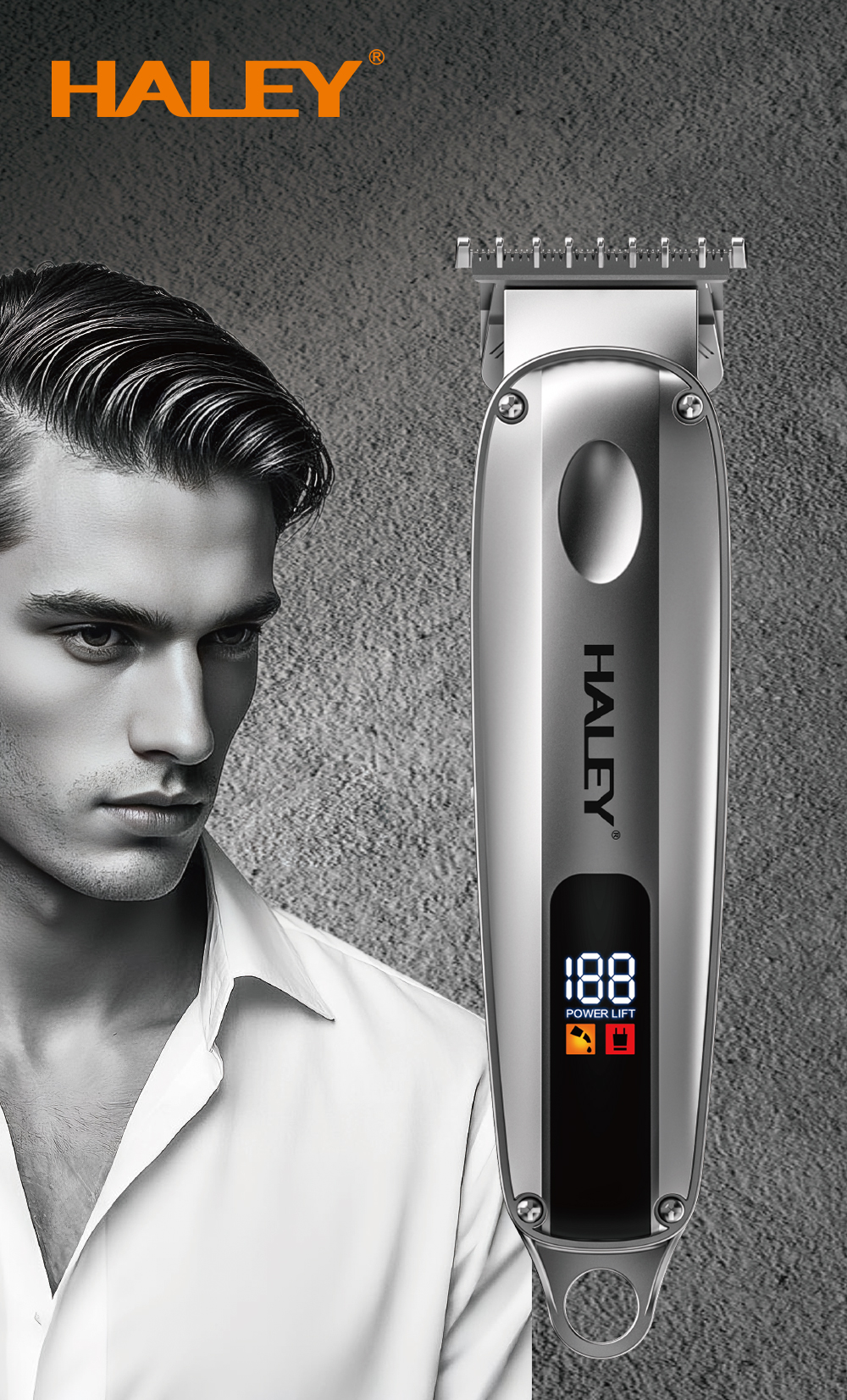 HALEY Professional Hair Clipper with 1300mAh Lithium Battery