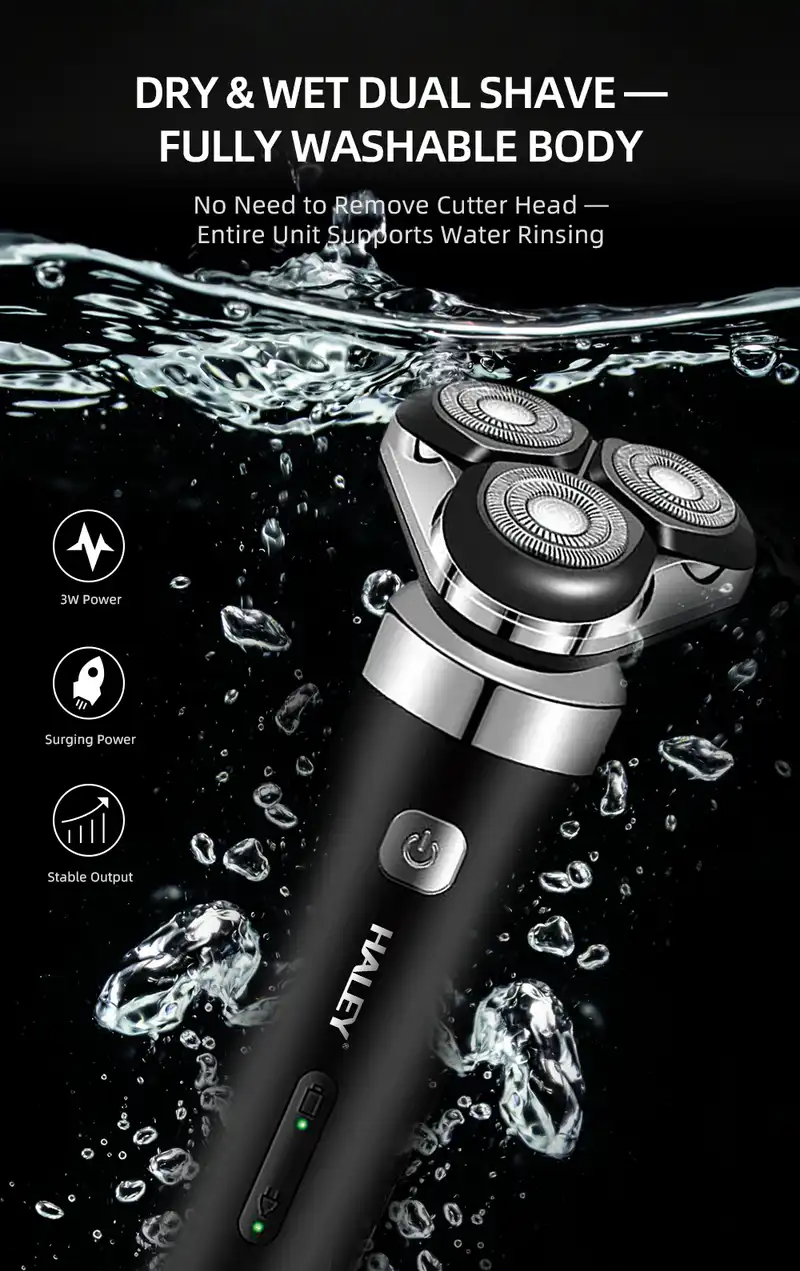 HALEY USB Rechargeable 3-Blade Electric Shaver