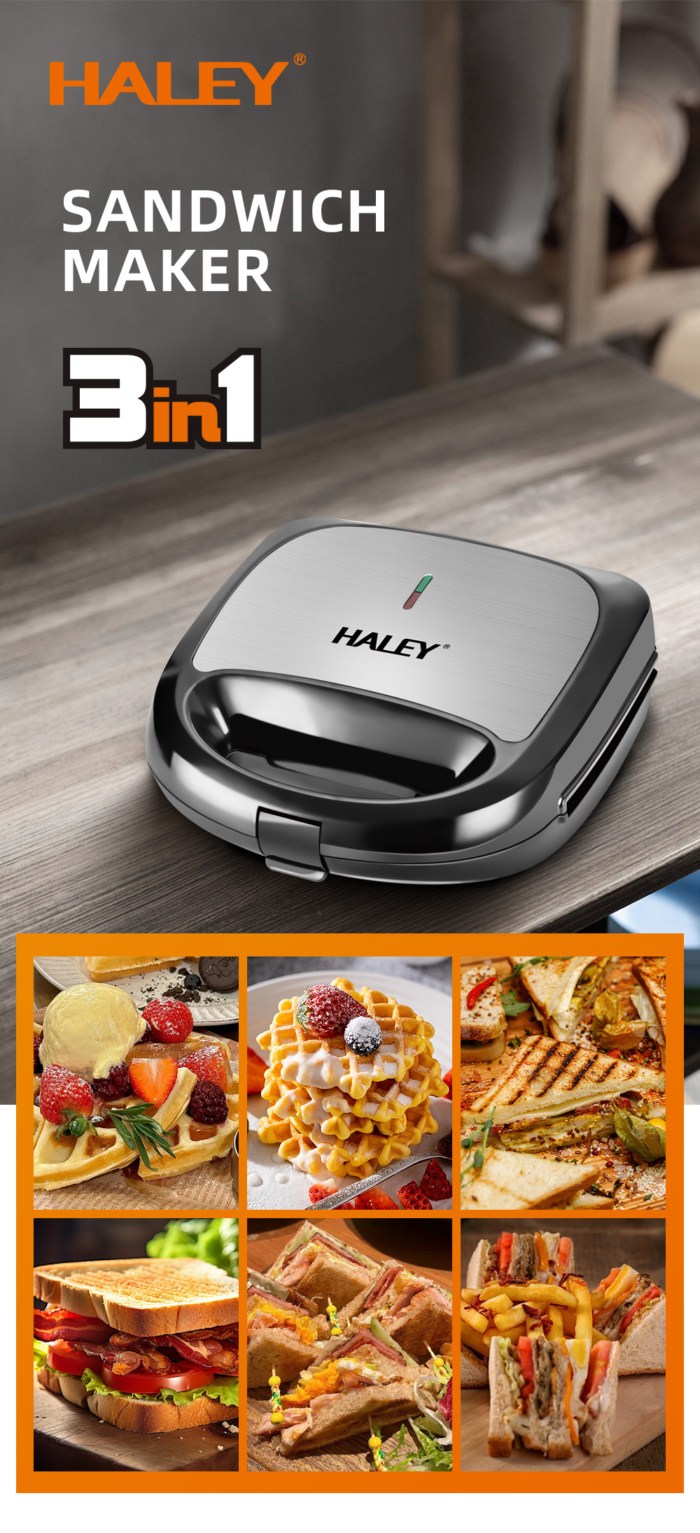 Haley 3-in-1 Sandwich Maker