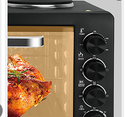 HALEY 48L Electric Oven with Dual Burners