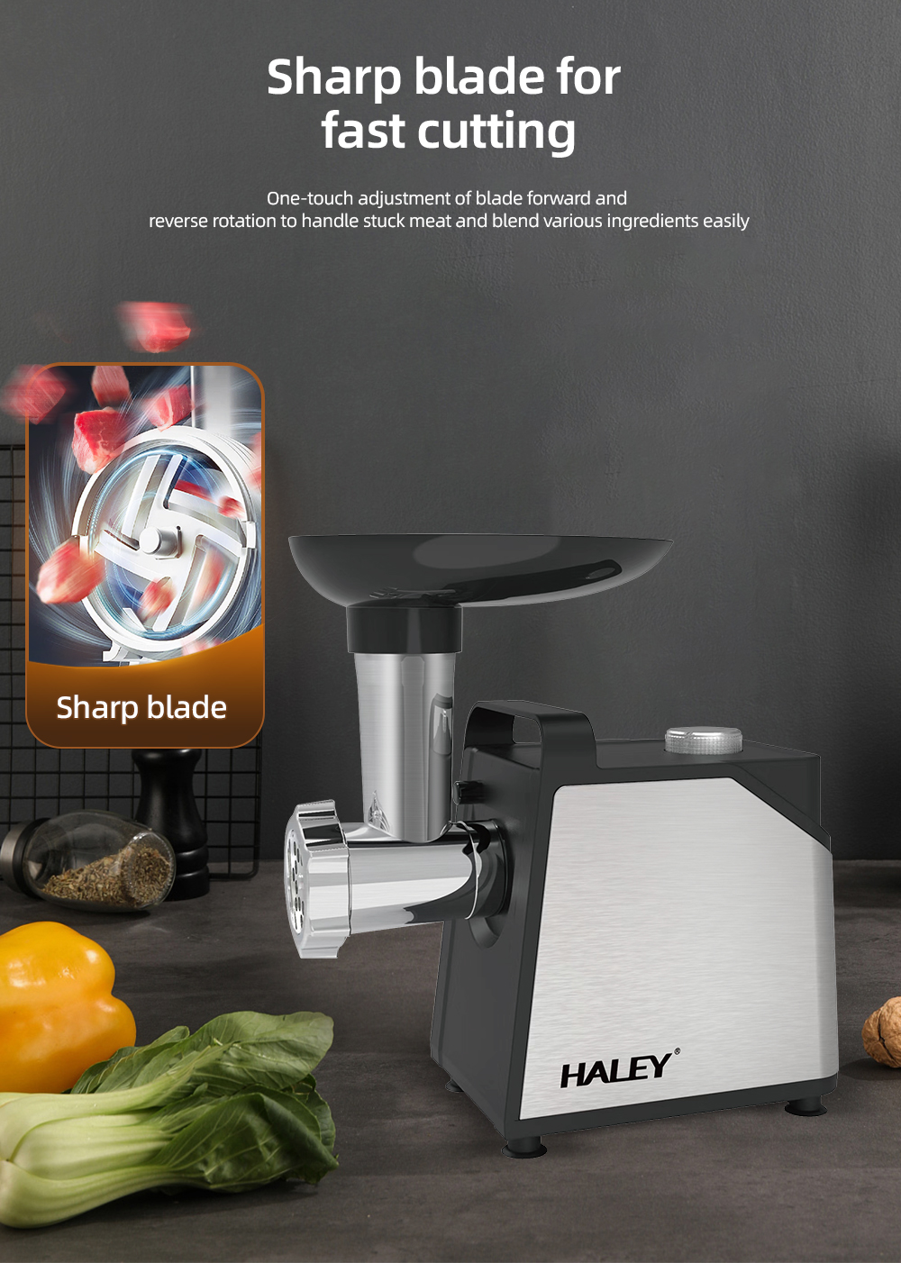 HALEY 3000W Heavy Duty Electric Meat Grinder