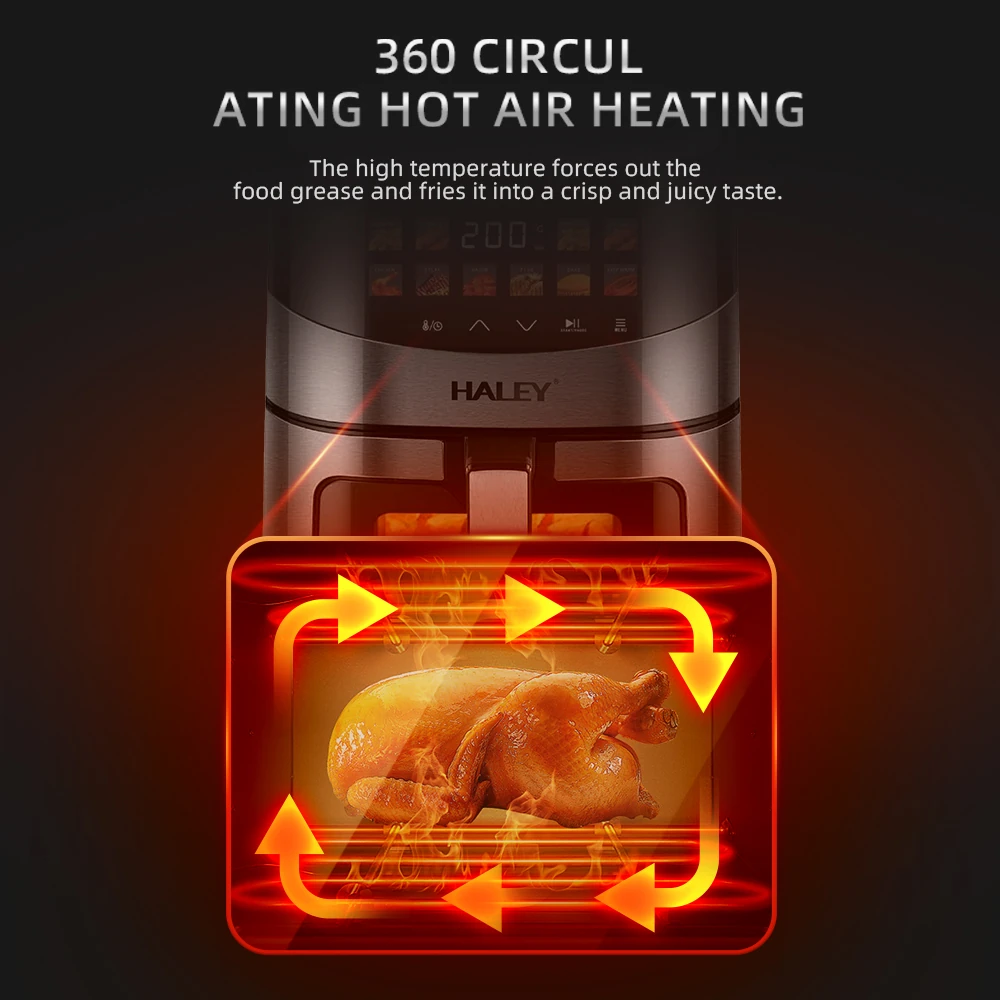 11L 3000W Digital Air Fryer Oven with 10 Preset Menus