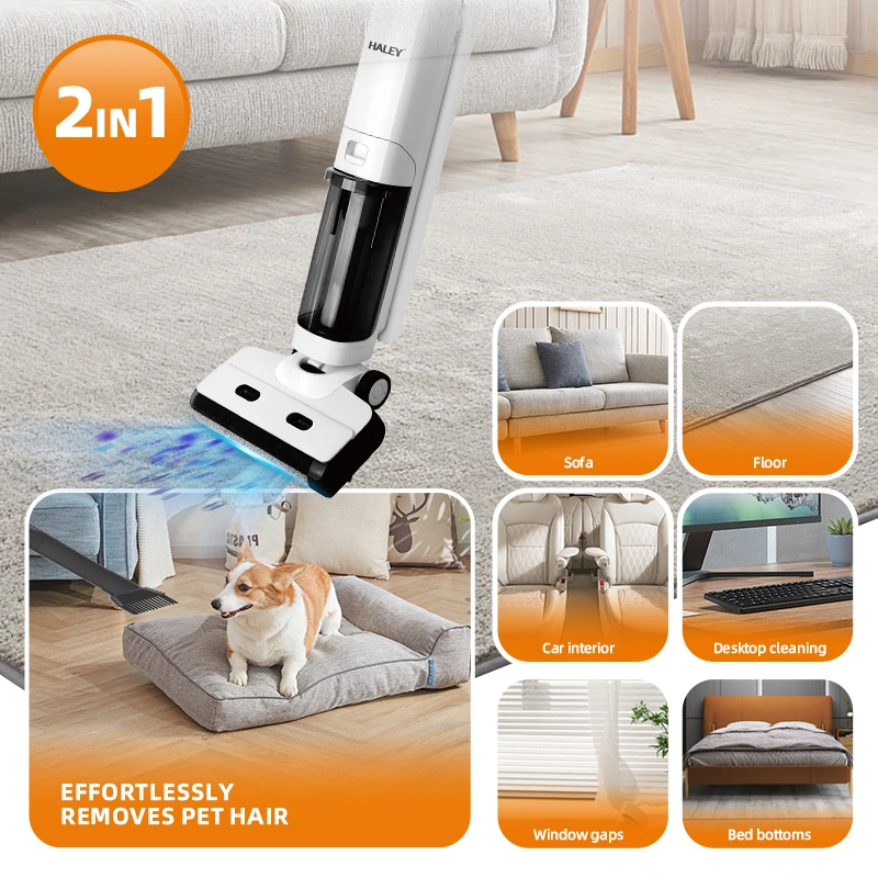 HALEY 200W Cordless Wet & Dry Vacuum Cleaner with Self-Cleaning Function