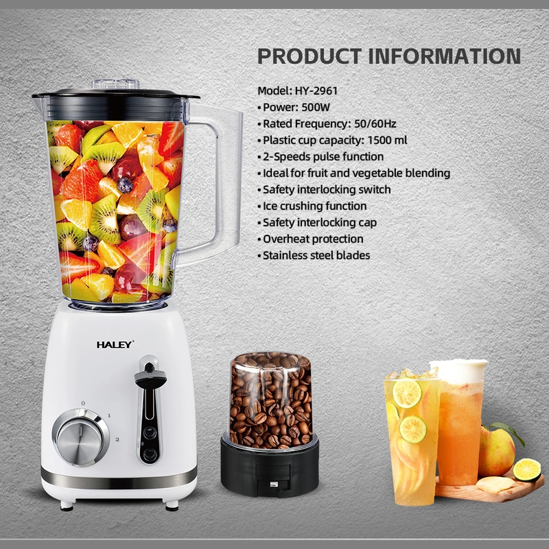 HALEY 500W 1.5L Blender with Ice Crushing & Pulse Function